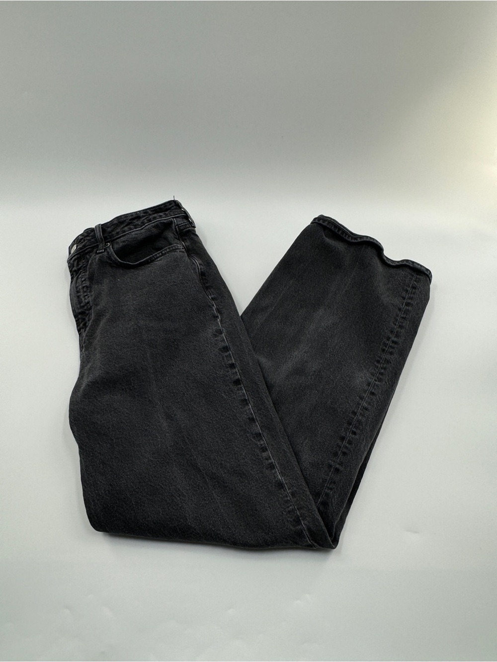 Old Navy Sky Hi Extra High Rise Wide Leg Jeans Black Wash Women’s Size 8